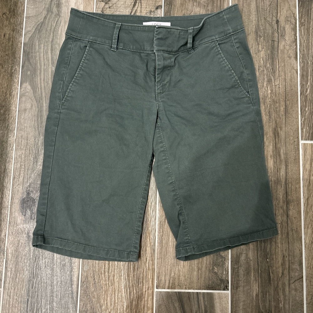 Loft green chino shorts with pockets